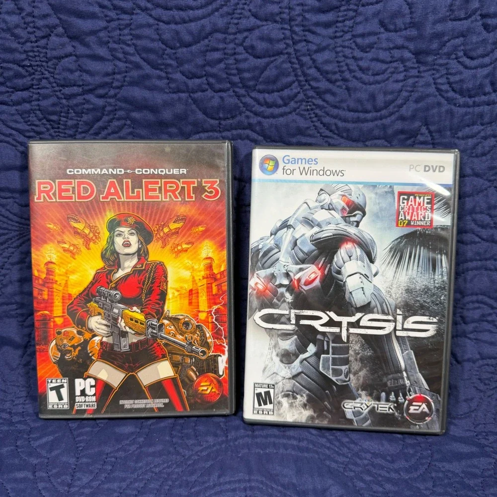 PC Game Lot Command & Conquer Red Alert 3 and Crysis EA Games Windows DVD-ROM